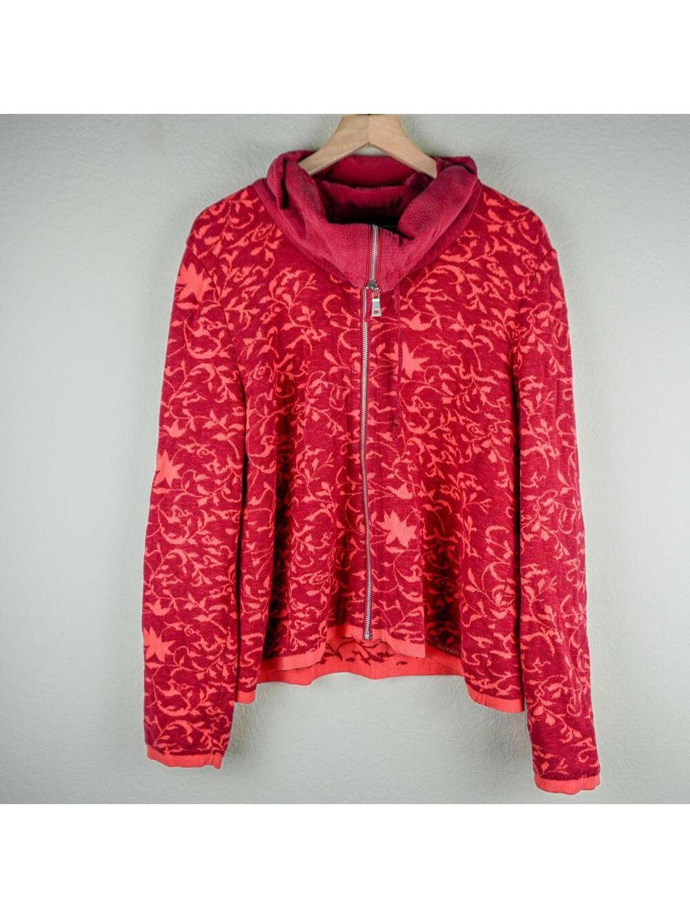 Blue Willis Jacket Women's XL Red Life Floral Print Full Zip